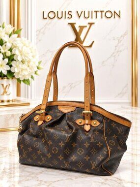 Authentic Louis Vuitton Tivoli GM Monogram Canvas Brown Shoulder Tote Bag